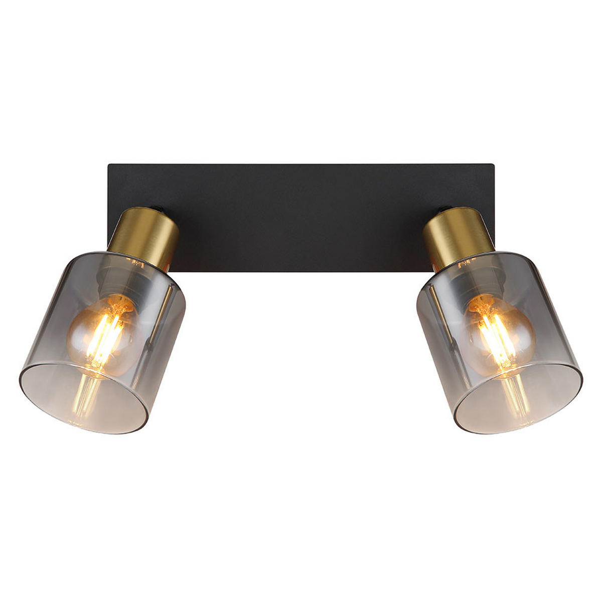 DECKENLEUCHTE Metall Schwarz Gold - Schwarz, Glas (25/8/18.2cm) - Globo Lighting