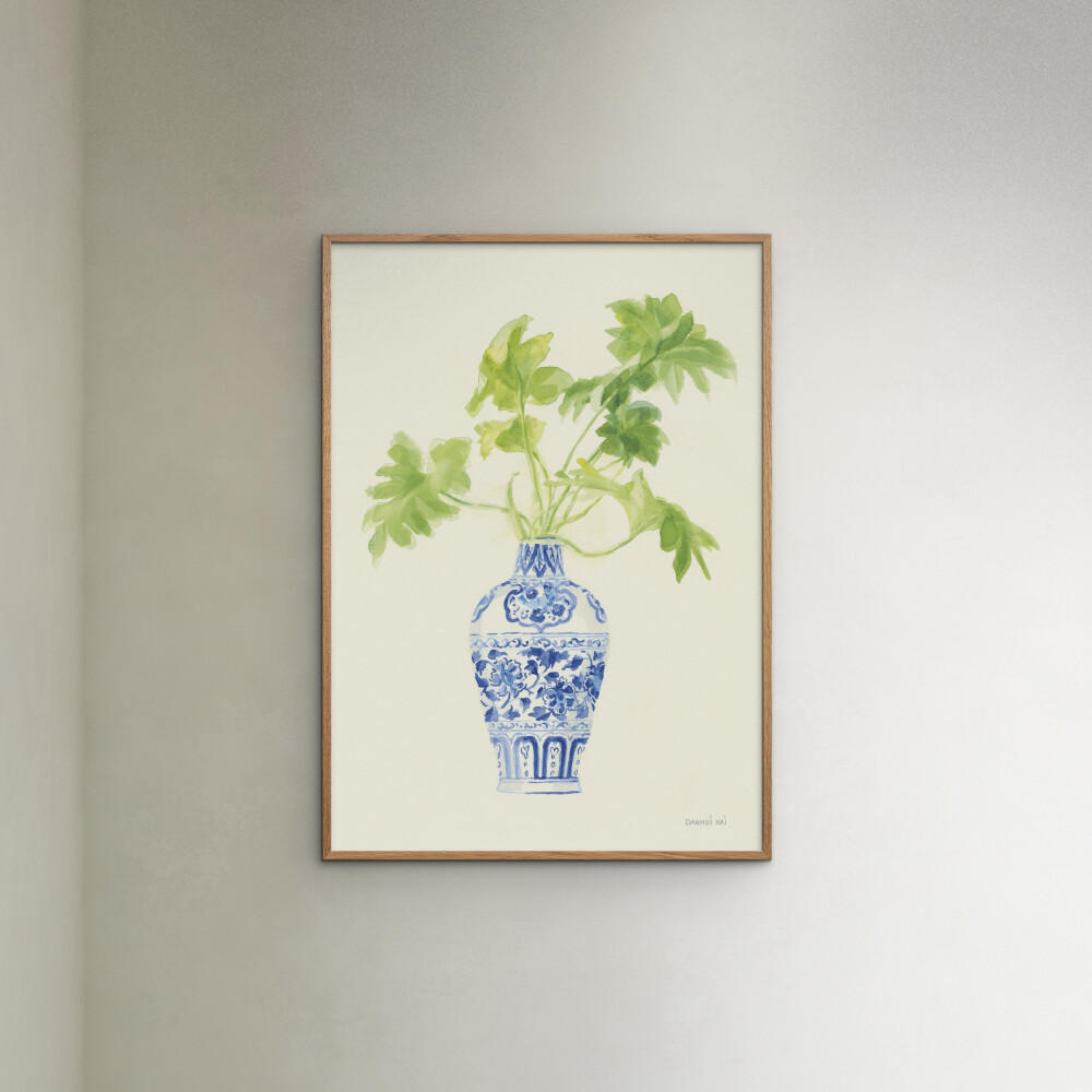 POSTER mit Rahmen Wild Apple - Palm Chinoiserie III - Eichefarben/Grün, Holz/Papier (50/70cm) - Poster&Frame