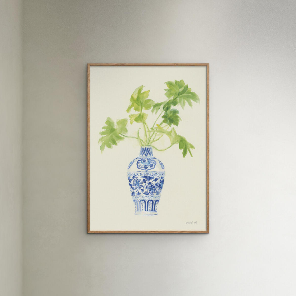 POSTER mit Rahmen Wild Apple - Palm Chinoiserie III - Eichefarben/Grün, Holz/Papier (50/70cm) - Poster&Frame
