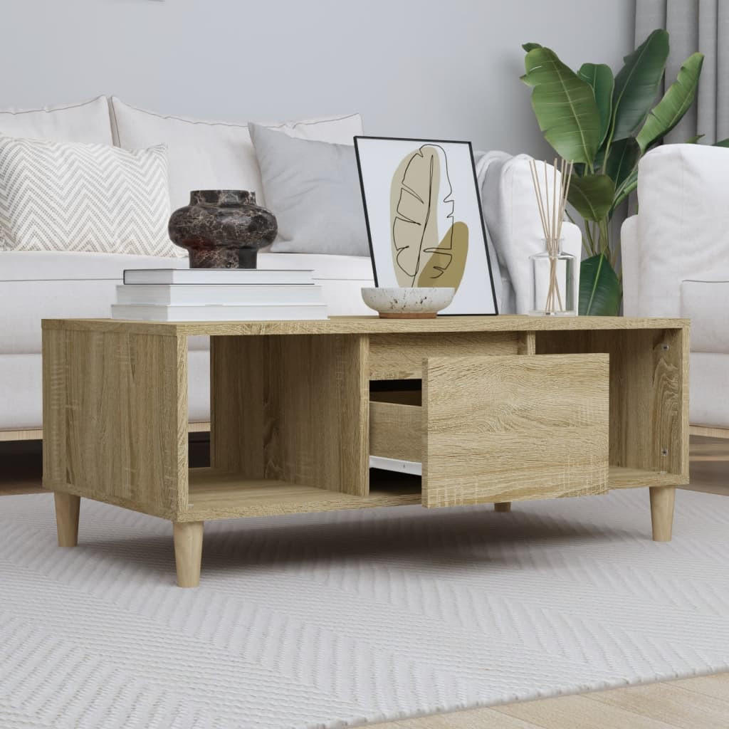 COUCHTISCH Sonoma-Eiche 90x50x36,5 cm Holzwerkstoff - Braun, Holzwerkstoff (50/90/36.5cm) - furnicato