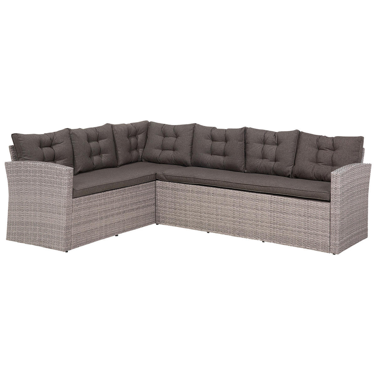 LOUNGE-SET 8-Sitzer grau Viterbo - Hellgrau, Kunststoff - Beliani