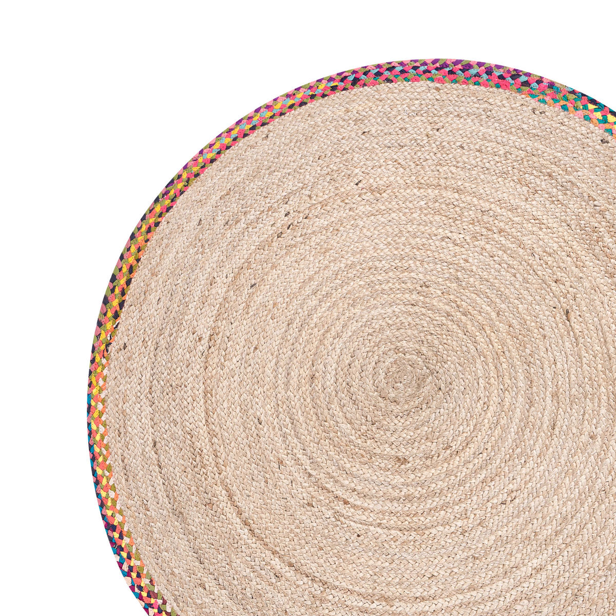 KOBEREC Barevný 120 cm Juta Satara - béžová, textil (120/120cm) - Beliani