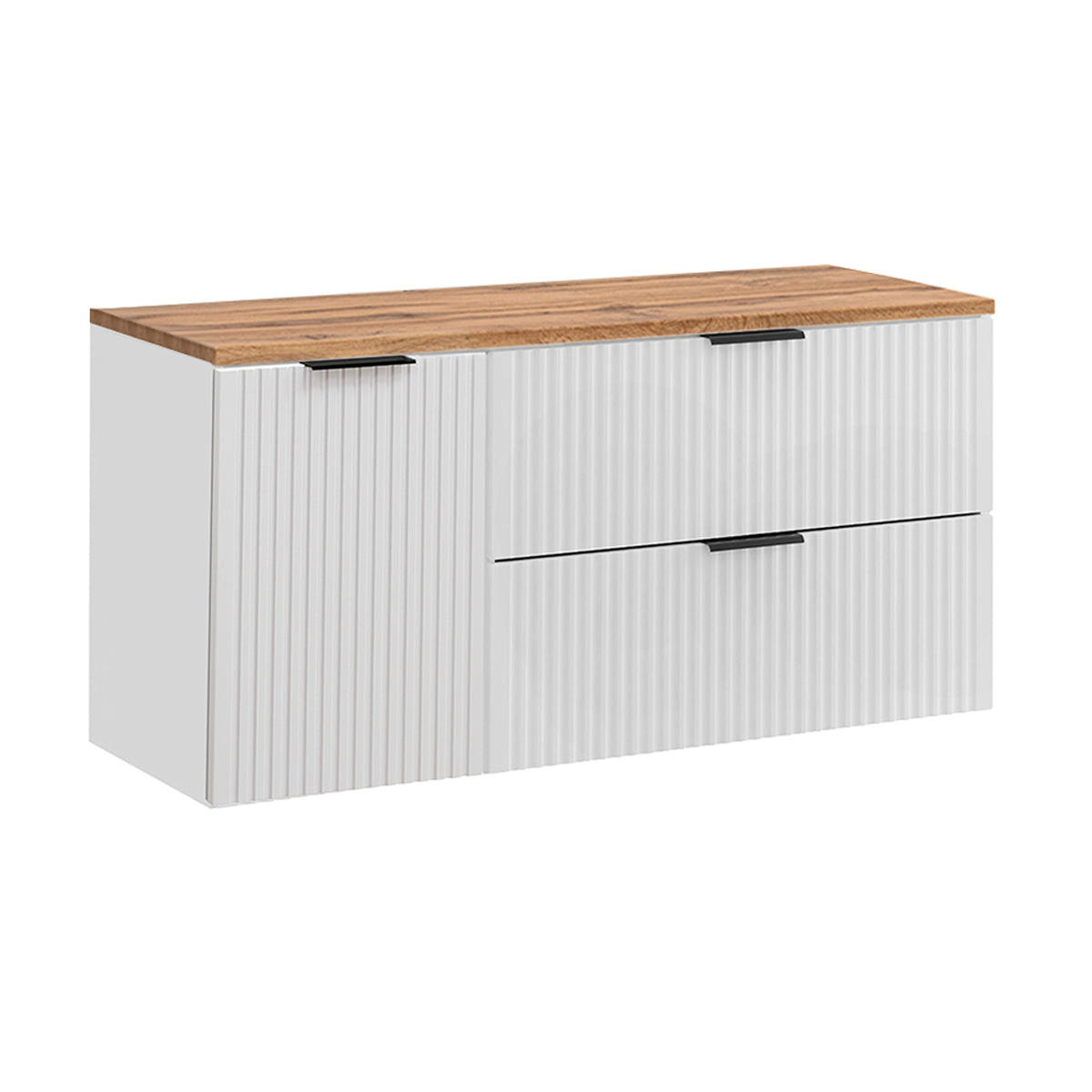 SKRINKA POD UMÝVADLO 120.8cm Adriel Biela a drevo - biela, kompozitné drevo (120.8/59/46cm) - Petits-meubles