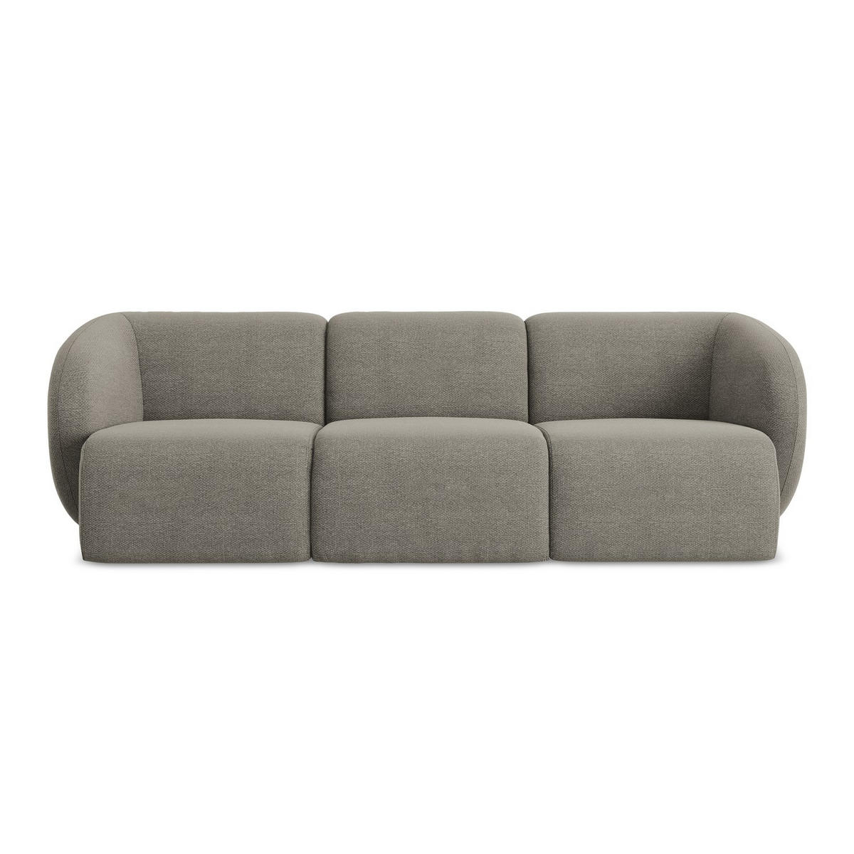 3-SITZER SOFA Bouclé Stoff Grau - Schwarz/Grau, Holzwerkstoff/Kunststoff (244/75/94cm) - LaMiaSofa
