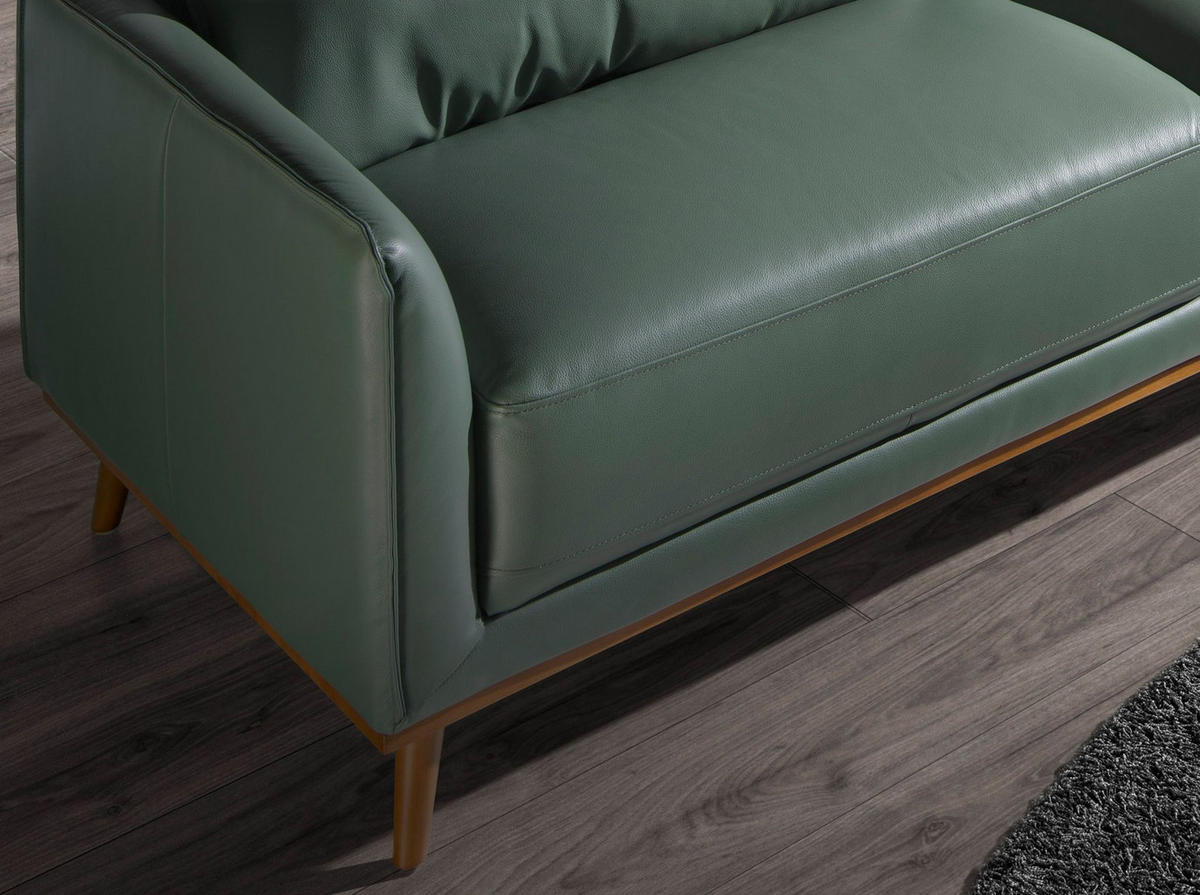 ECKSOFA Rechtes Chaiselongue-Sofa in grünem Leder 295/160/90 cm - Grün/Honig, Leder (295/160cm) - ANGEL CERDA