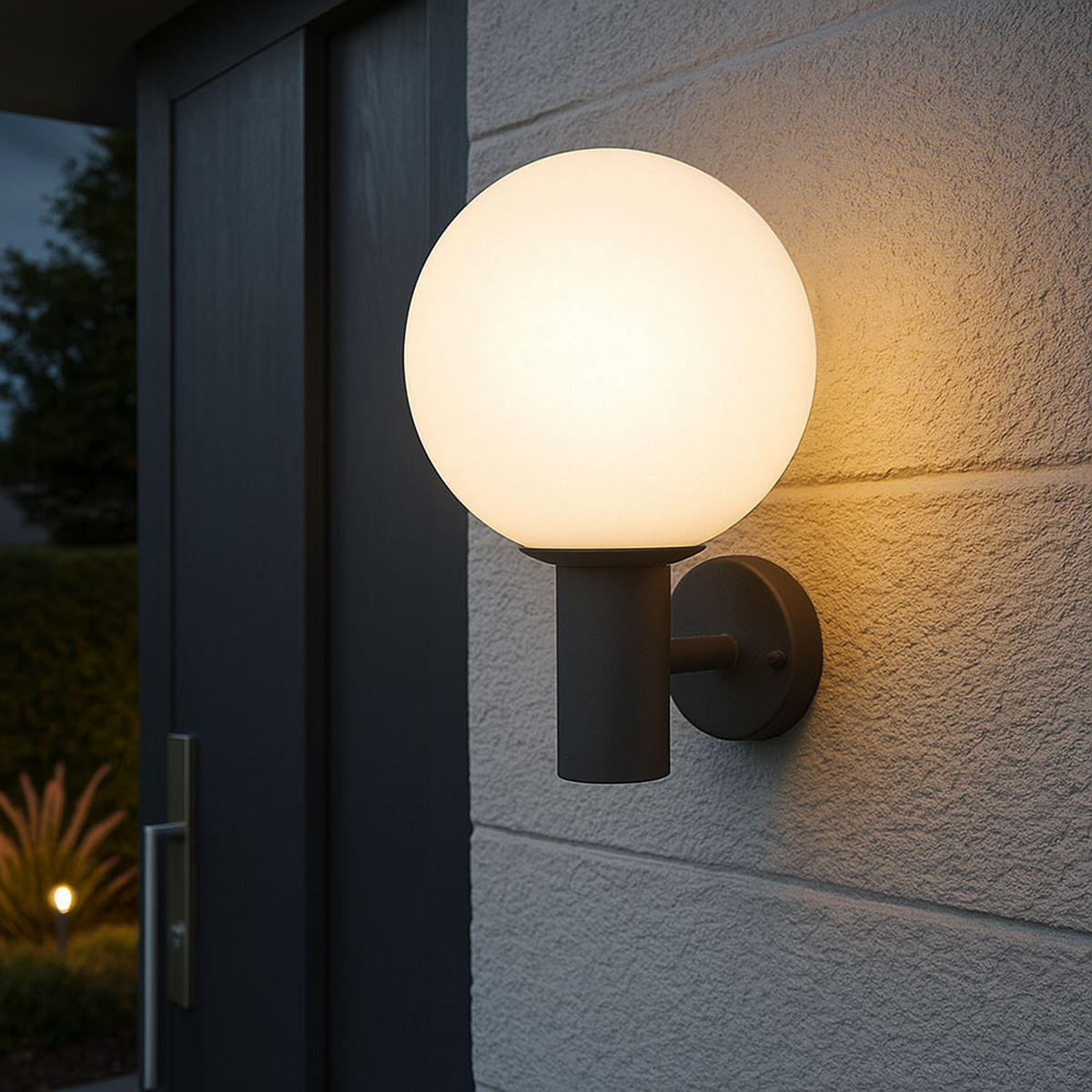 AUSSEN-WANDLEUCHTE Aluminium Anthrazit Glas Weiß - Anthrazit, Glas (25/37/26.5cm) - Globo Lighting