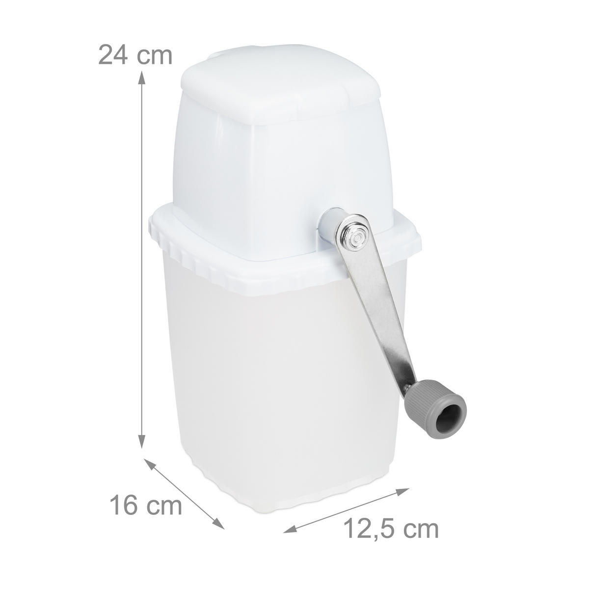 DRVIČ ľadu - biela, kov/plast (12.5/24/16cm) - Relaxdays