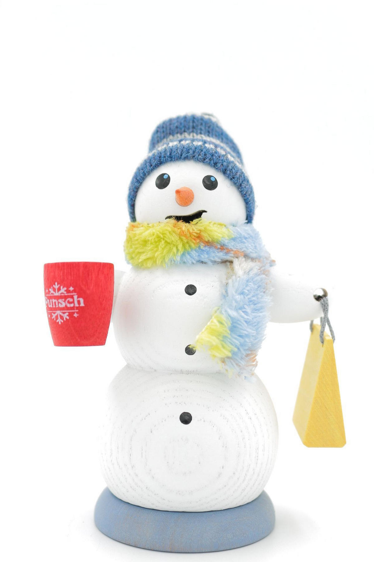 RAUCHFIGUR Schneemann mit Glühweintasse 13 cm - Multicolor, Holz (6/13/10cm)