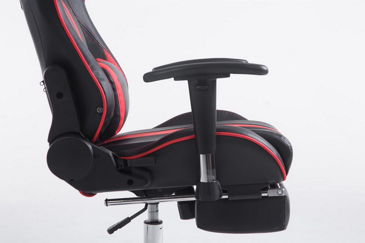 GAMINGSTUHL Limitless mit Fußablage, Schwarz/Rot - Rot, Textil/Metall (70/135/58cm) - TPFLiving