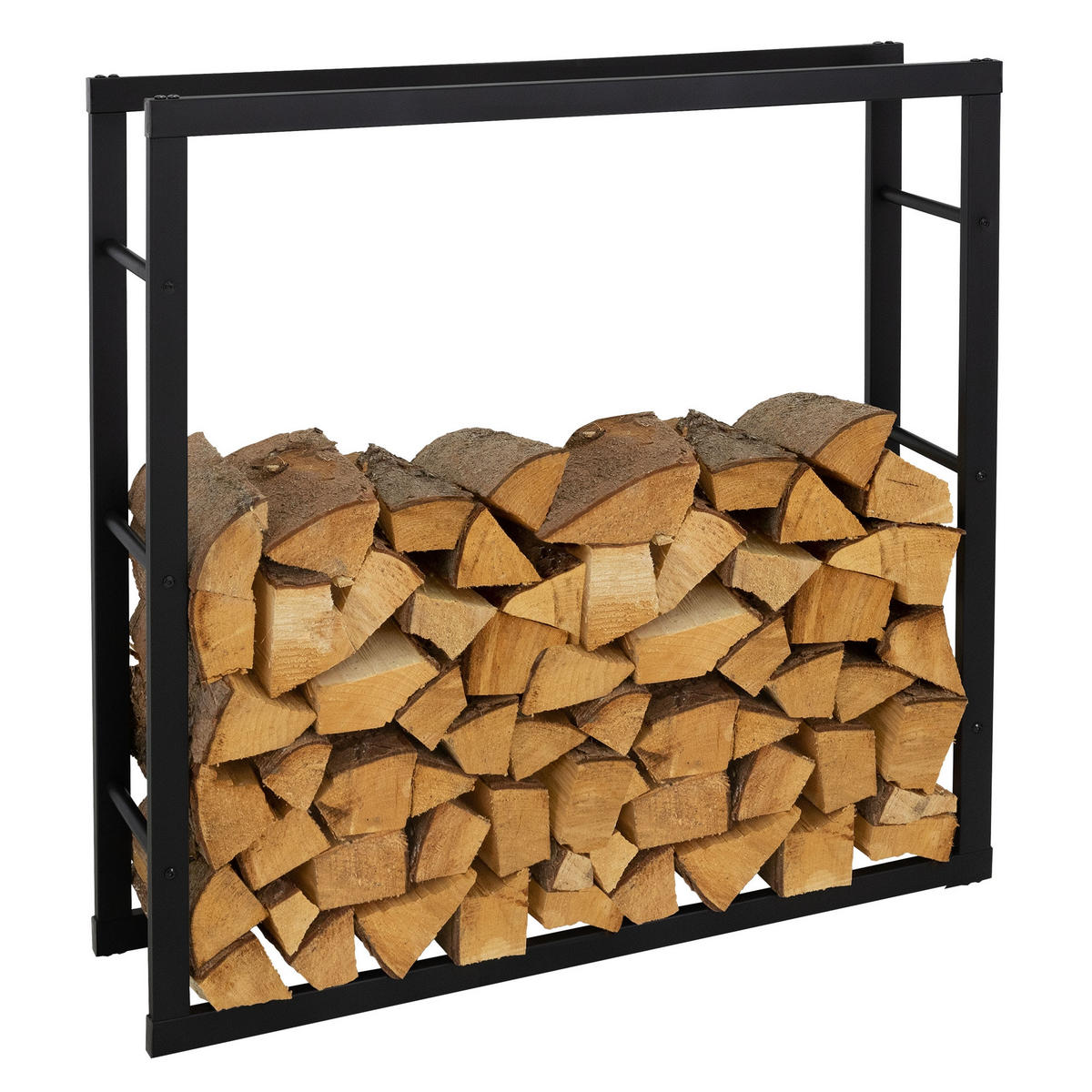 KAMINHOLZREGAL - Schwarz, Metall (25/100/100cm) - ML-DESIGN