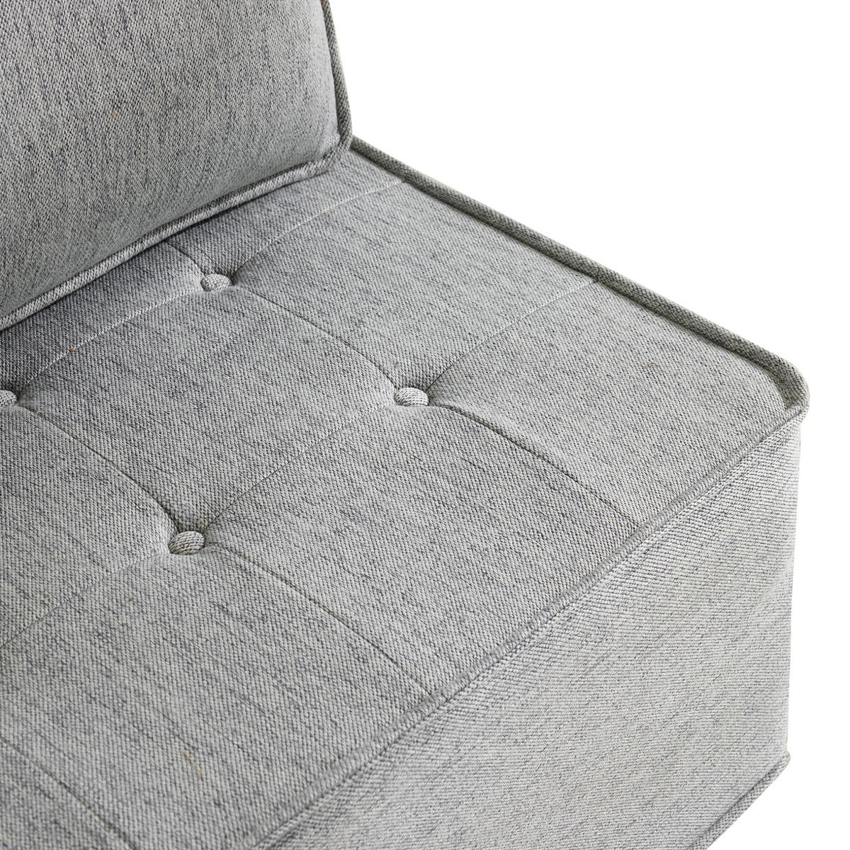 SOFA in Hellgrau aus Leinenstoff, flexibel kombinierbar - Hellgrau, Holzwerkstoff (81/81/81cm) - Flora Grace