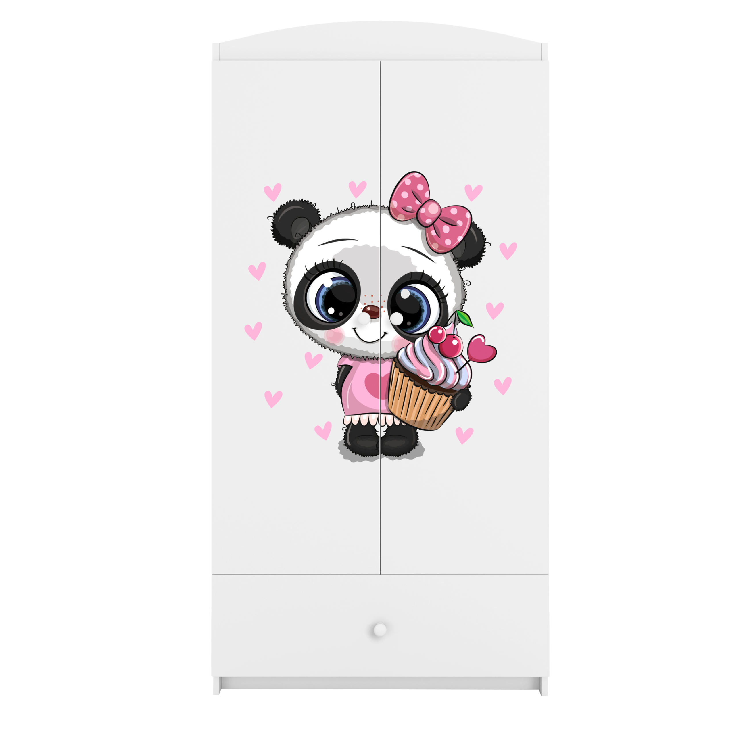 KINDERKLEIDERSCHRANK Panda - Weiß, Holzwerkstoff (90/175/52cm) - RAUMHIRSCH FURNITURE