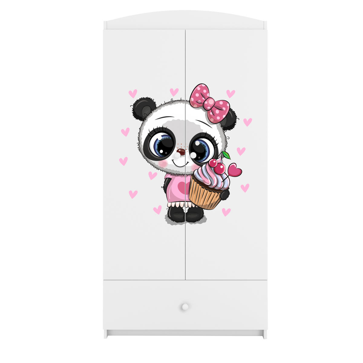 KINDERKLEIDERSCHRANK Panda 90/175/52 - Weiß, Holzwerkstoff (90/175/52cm) - Kocot Kids