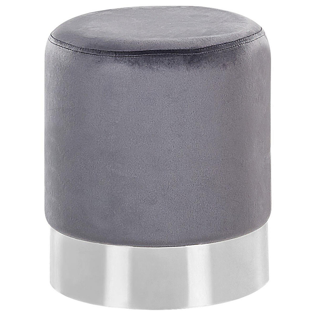 POUF Brigitte 36/36/44 cm - Grau, Textil (36/44/36cm) - Beliani