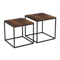 COUCHTISCH 2er-Set quadratisch Schwarz, Dunkelbraun - Braun, Metall (50/50/50.5cm) - SCENA LIVING