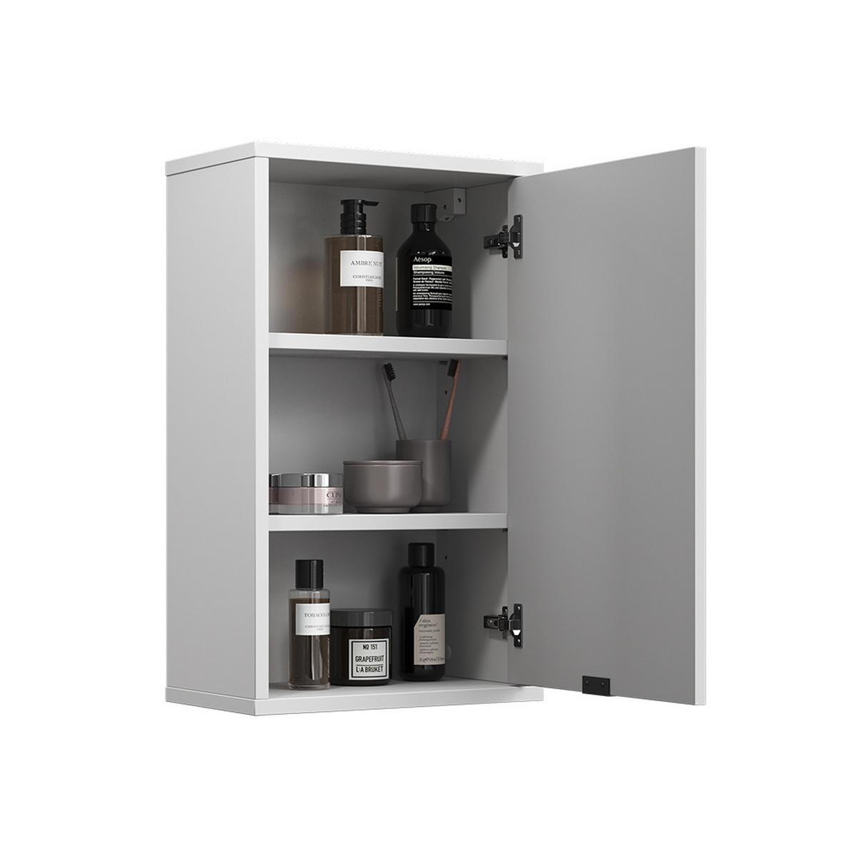 BADEZIMMER Eliza Weiß 40 x 65 cm mit eine Tür - Weiß, Holzwerkstoff (40/65/22.1cm) - Vicco