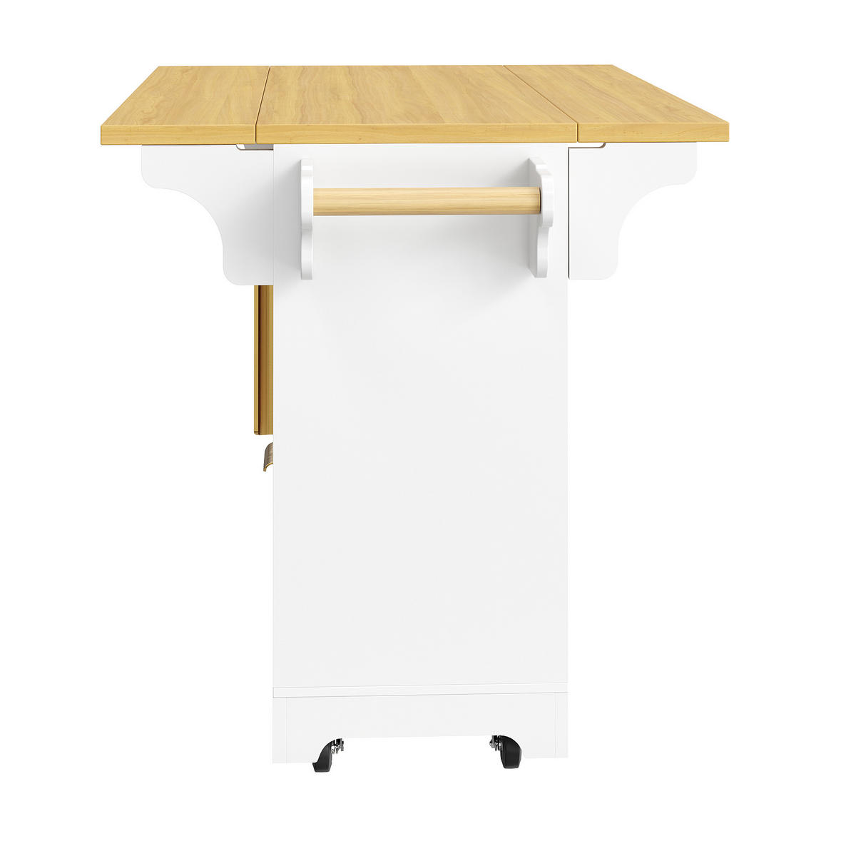 KÜCHENINSEL DE-38364 120/197 cm ausklappbar mit 3 Schubladen Weiß - Weiß, Holzwerkstoff (120/95/40cm) - ComfortXL