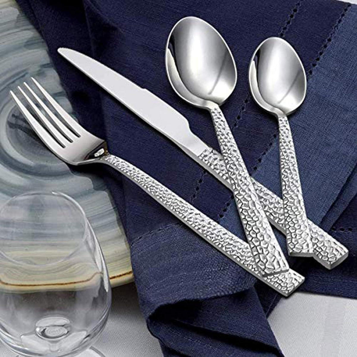 BESTECKSET 60-teiliges Edelstahl Set für 12 Personen Hochglanzpoliert - Silberfarben, Metall