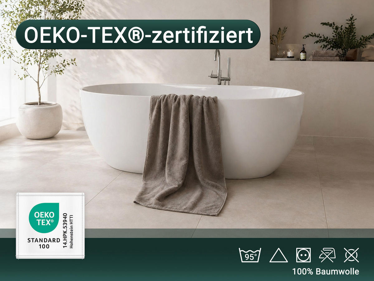 DUSCHTÜCHER, 5er-Set, 70x140 cm, 100% Baumwolle, Grau - Taupe, Textil (70/140cm) - Zollner