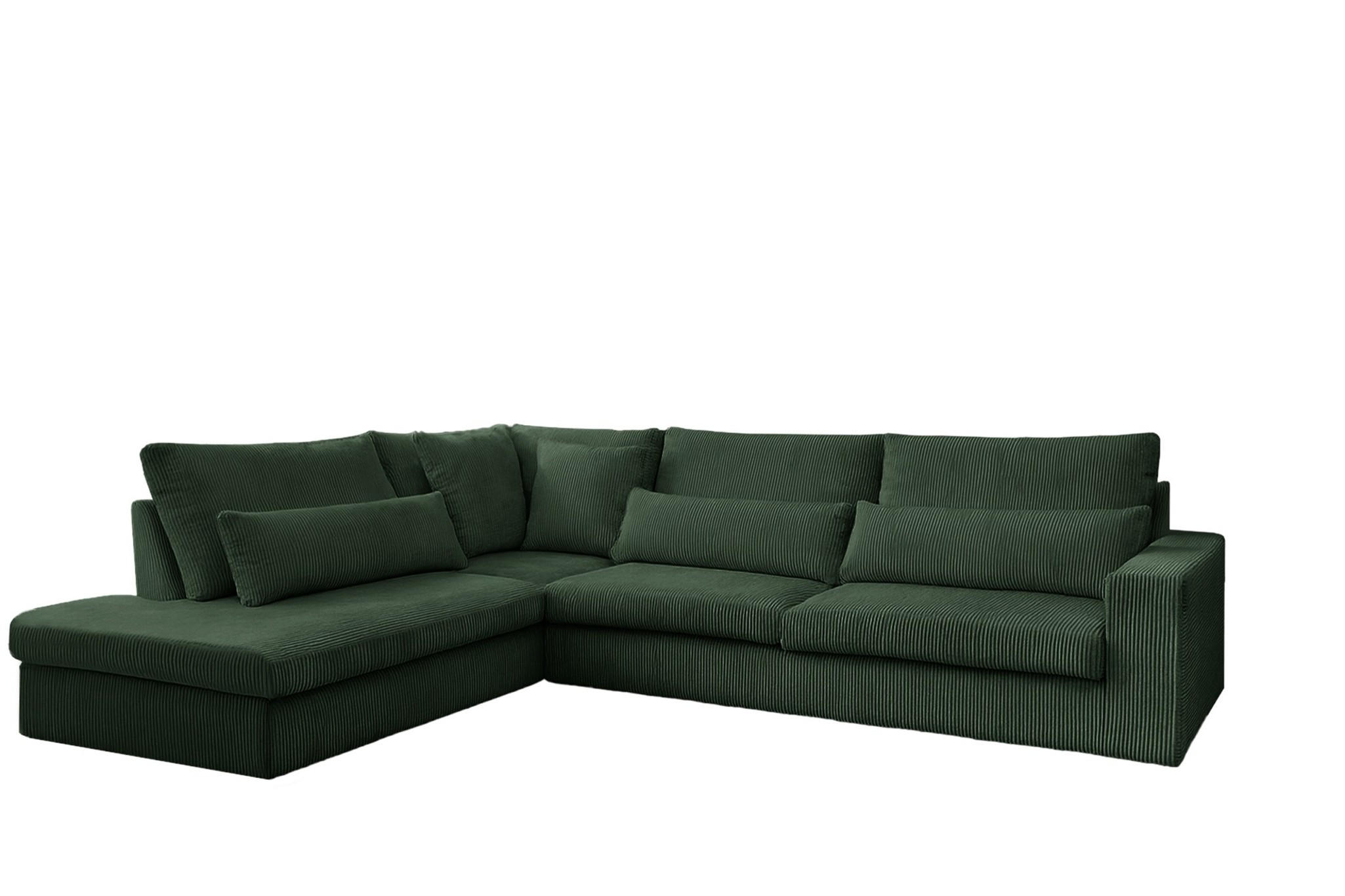 ECKSOFA Thora - Grün, Holzwerkstoff/Textil (315/245cm) - Fun Möbel