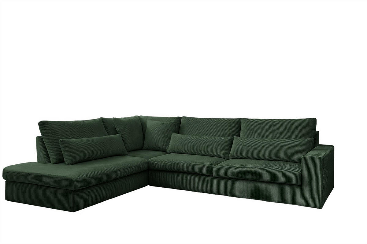 ECKSOFA Thora - Grün, Holzwerkstoff/Textil (315/245cm) - Fun Möbel
