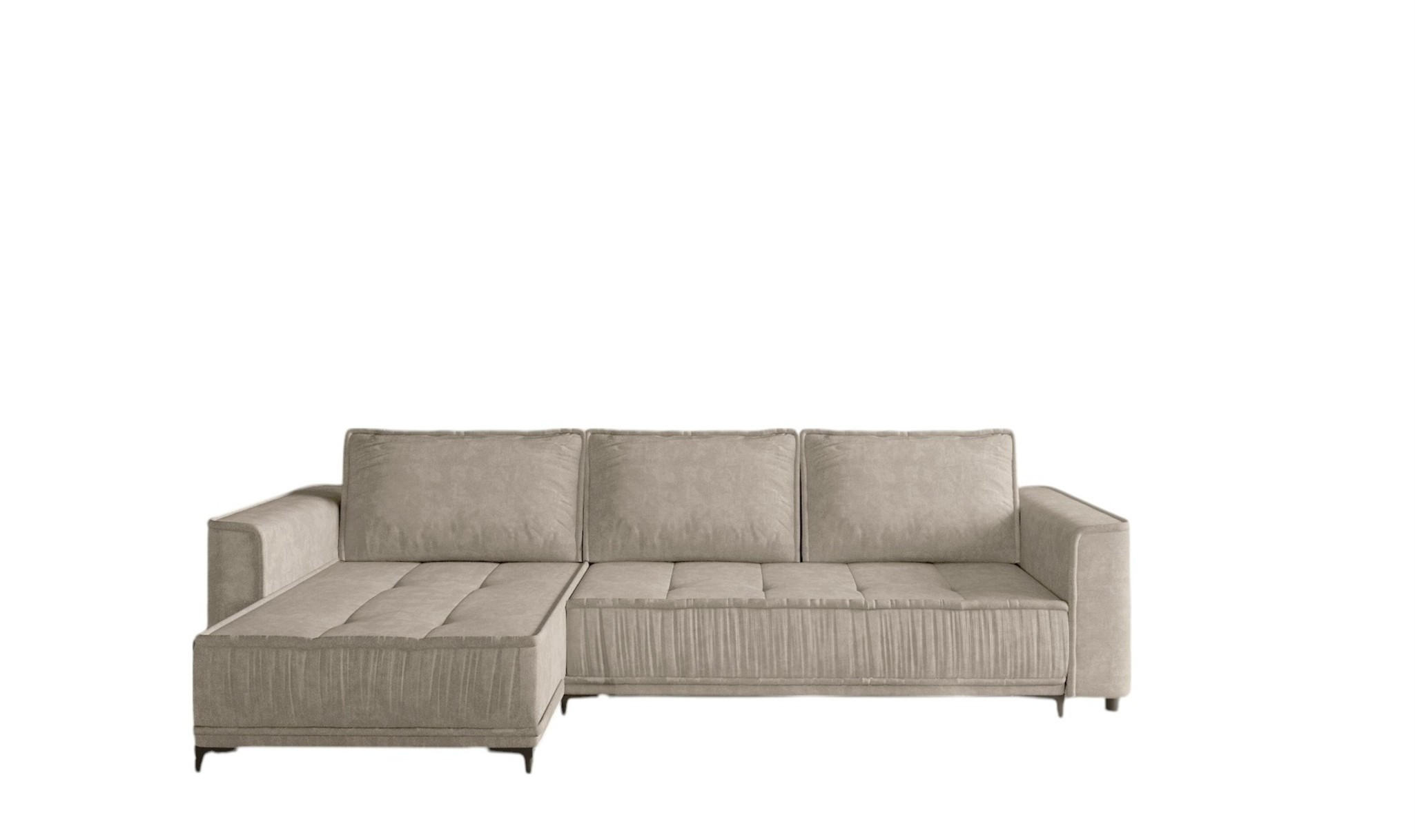 ECKSOFA Juna Mit Schlaffunktion - Beige, Holzwerkstoff/Textil (240/140cm) - Fun Möbel