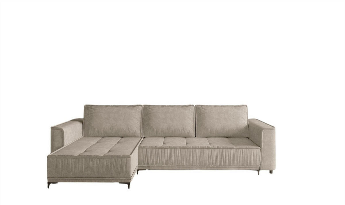ECKSOFA Juna Mit Schlaffunktion - Beige, Holzwerkstoff/Textil (240/140cm) - Fun Möbel