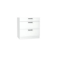 UNTERSCHRANK D80S3 - Morvex - 3 Schubladen für effiziente Organisation - Weiß, Holz/Metall (80/82/52.4cm) - ROYAL24_MARKT