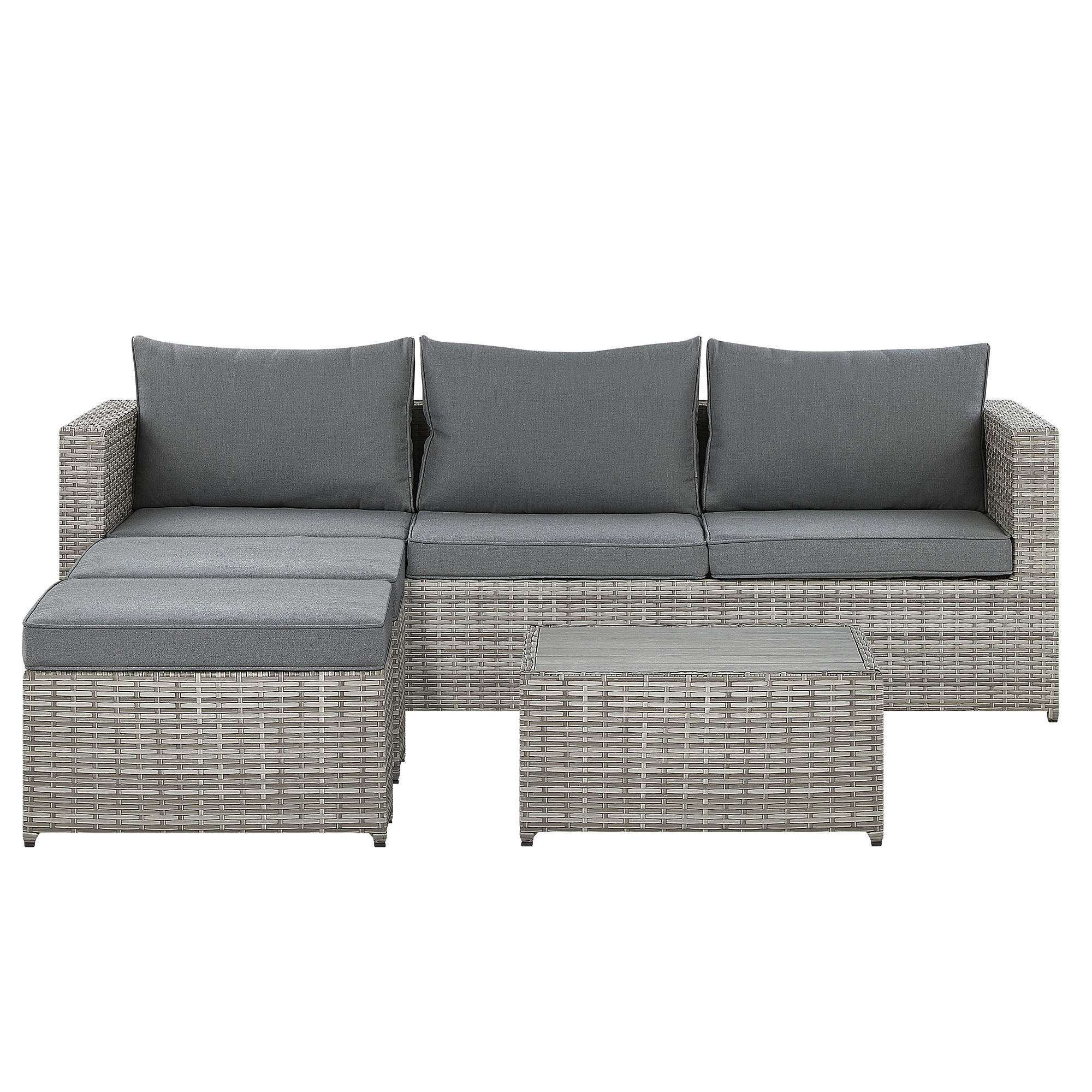 LOUNGE SET 5-Sitzer grau linksseitig modular Sabbia - Grau, Kunststoff - Beliani