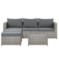 LOUNGE SET 5-Sitzer grau linksseitig modular Sabbia - Grau, Kunststoff - Beliani