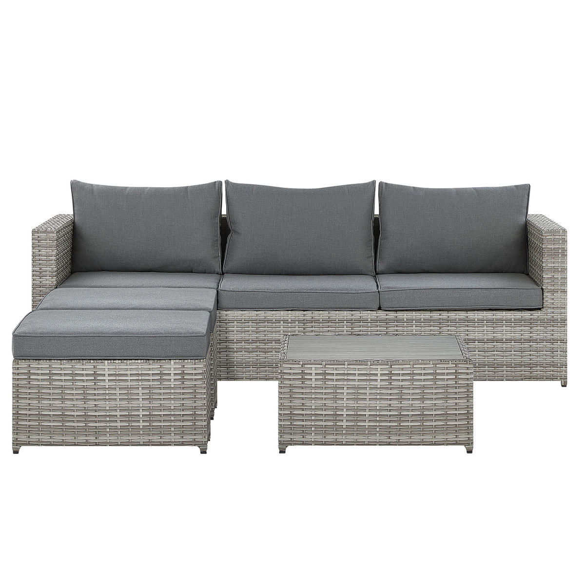 LOUNGE SET 5-Sitzer grau linksseitig modular Sabbia - Grau, Kunststoff - Beliani