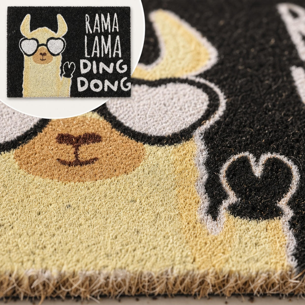 ROHOŽKA Vícebarevná kokosové vlákno lama protiskluzová 60x40 cm - různobarevná, textil/plast (60/40cm) - Relaxdays