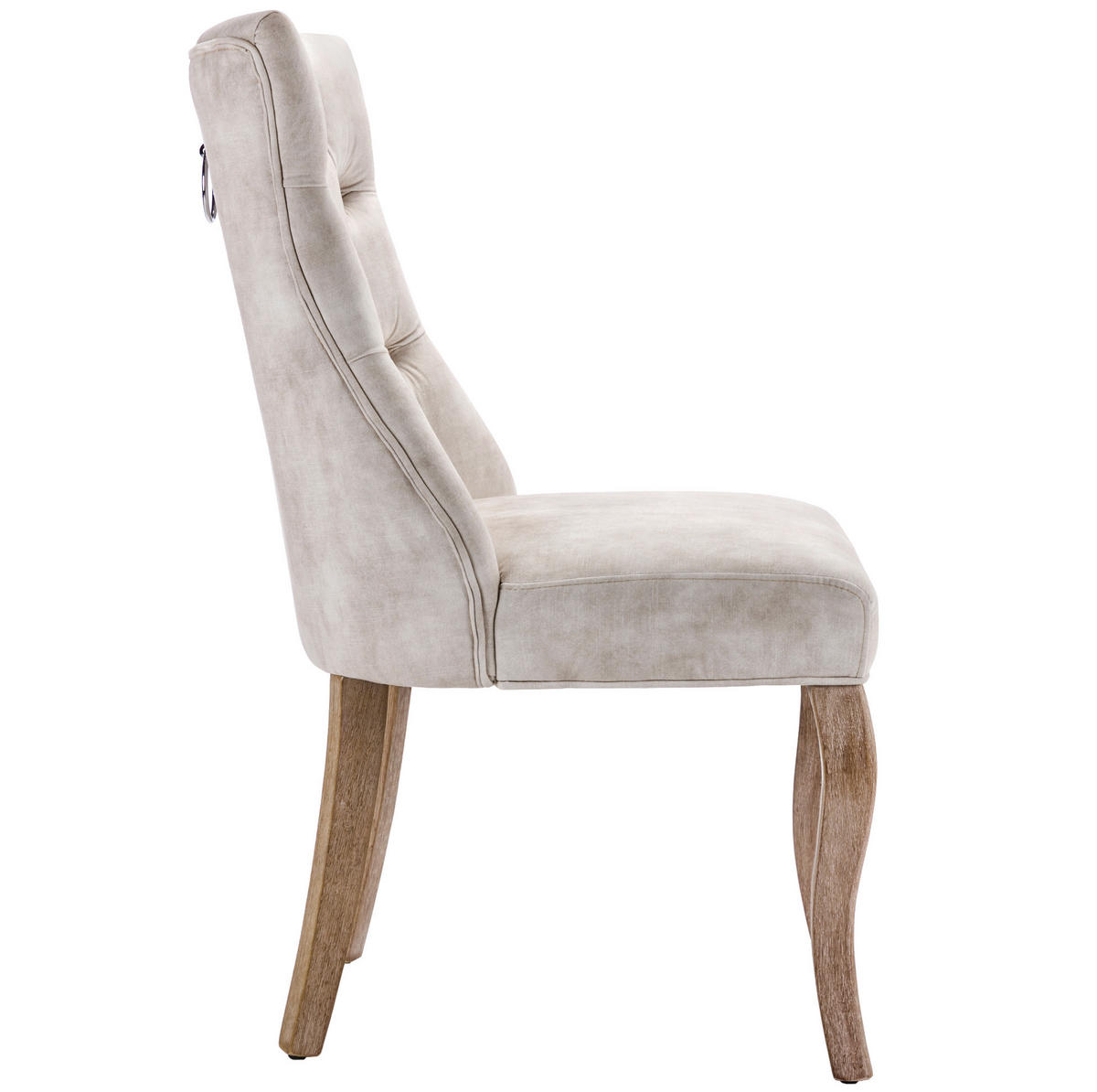 ESSZIMMERSTUHL Samt mit hoher Rückenlehne ca. 51 cm Light Beige 6er-Set - Beige, Metall (51/97/51.1cm) - Meubliv