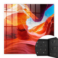 SCHLÜSSELBOX Schwarz 30x30 cm- Türöffnung nach rechts - Bunte Steine - Orange, Metall (30/30/5cm) - TULUP