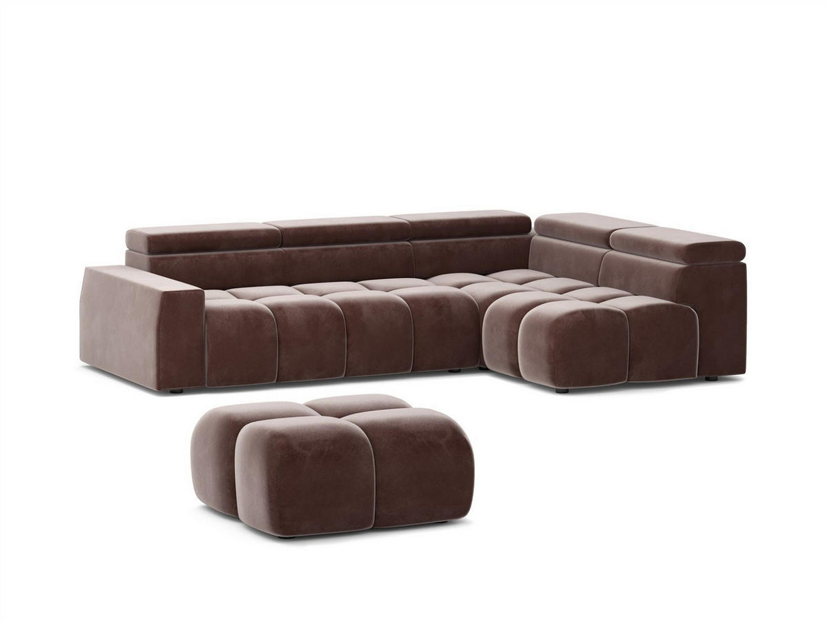 POLSTERHOCKER Darcy - Braun, Holzwerkstoff/Textil (85/44/85cm) - Fun Möbel