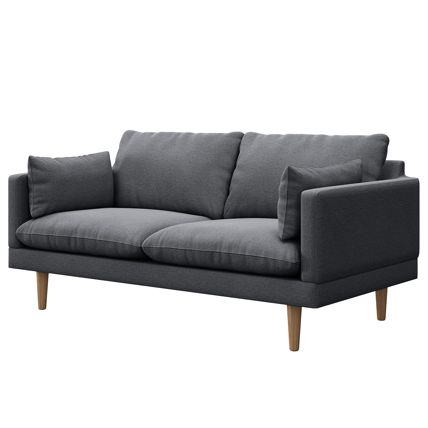 2-SITZER SOFA - Webstoff - Grau, Buchenholz/Textil (162/83/85cm) - home24