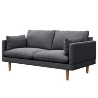 2-SITZER SOFA - Webstoff - Grau, Buchenholz/Textil (162/83/85cm) - home24