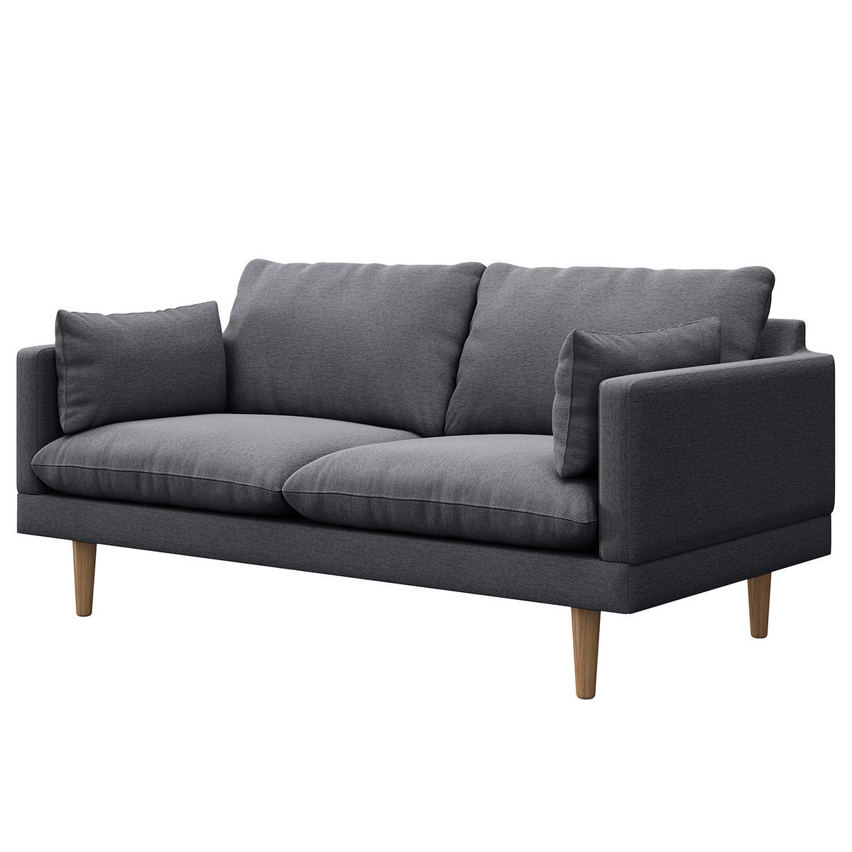 2-SITZER SOFA - Webstoff - Grau, Buchenholz/Textil (162/83/85cm) - home24