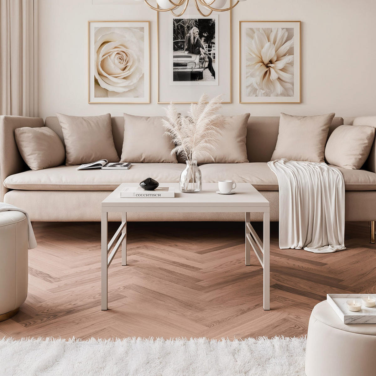COUCHTISCH FORMA 60/60 cm Quadrat, Kaschmir - Kaschmir, Metall (60/60/46cm) - Idohome