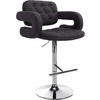 BARHOCKER Stoff schwarz - Chromfarben/Schwarz, Textil/Metall (62/103/55cm) - CLP