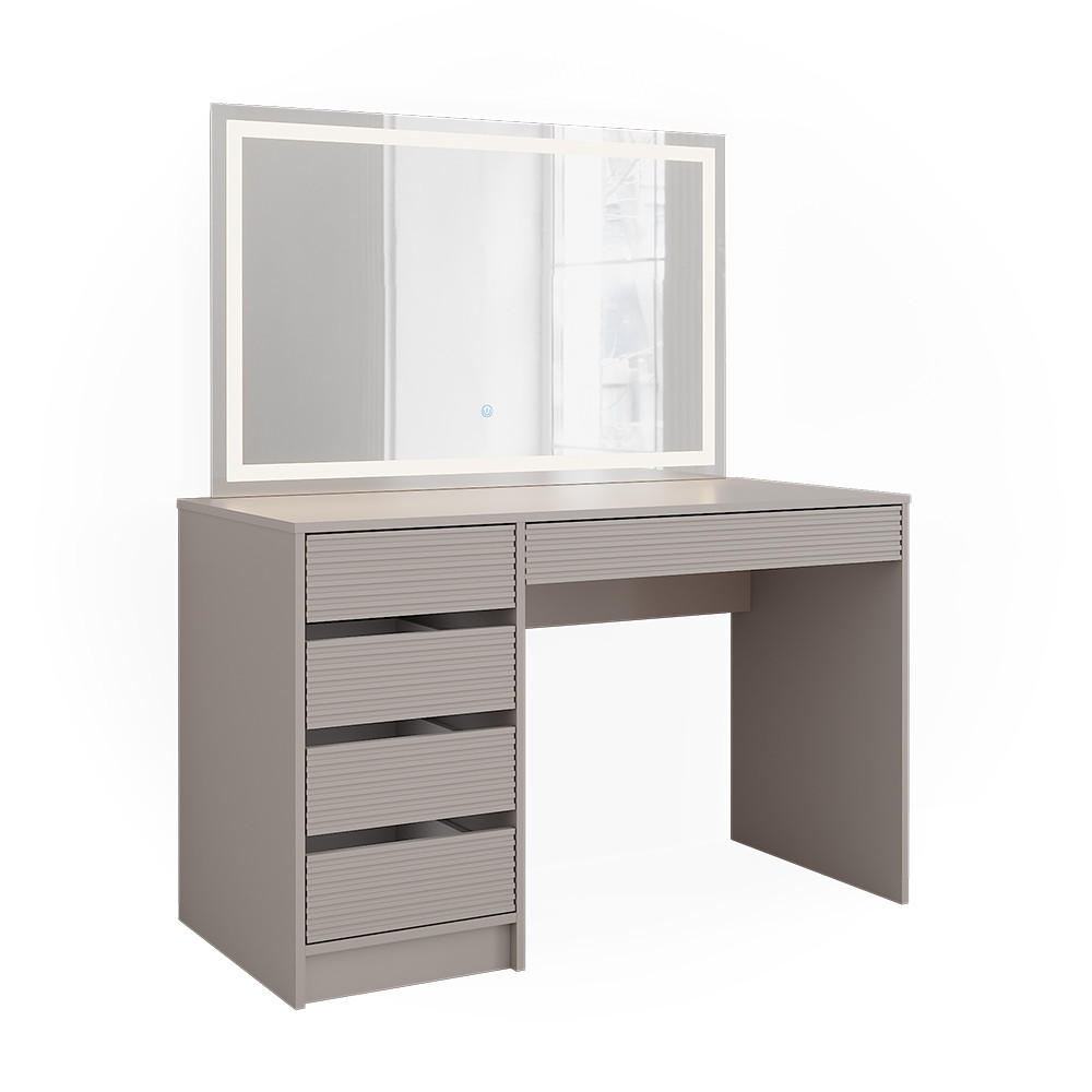 SCHMINKTISCH Sherry Cashmere 120 cm mit LED-Spiegel - Kaschmir, Holzwerkstoff (120/75/55cm) - Vicco