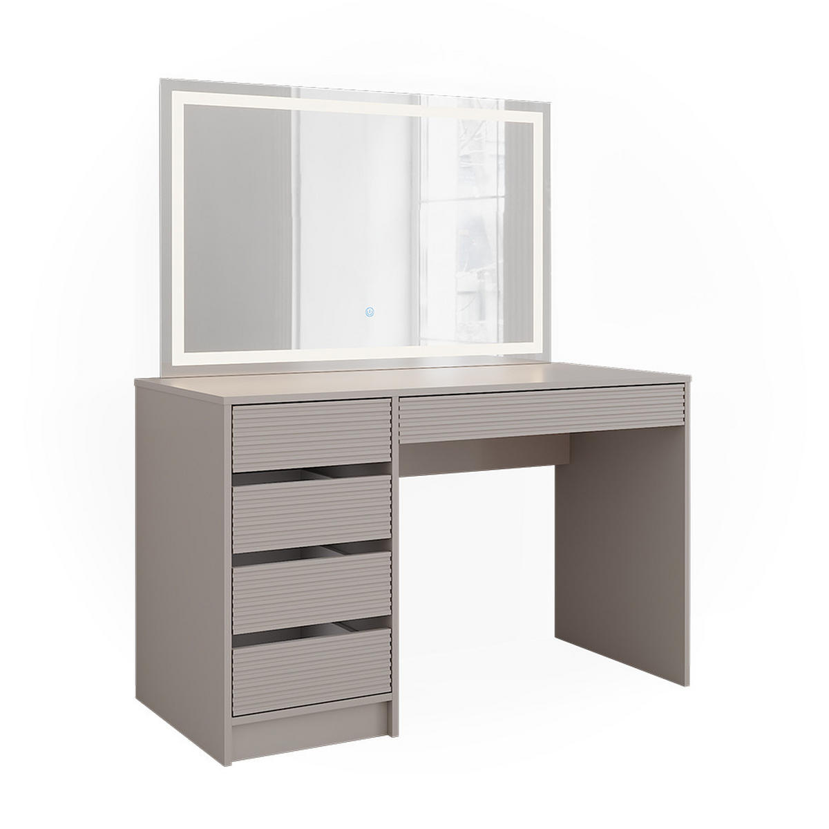 SCHMINKTISCH Sherry Cashmere 120 cm mit LED-Spiegel - Kaschmir, Holzwerkstoff (120/75/55cm) - Vicco