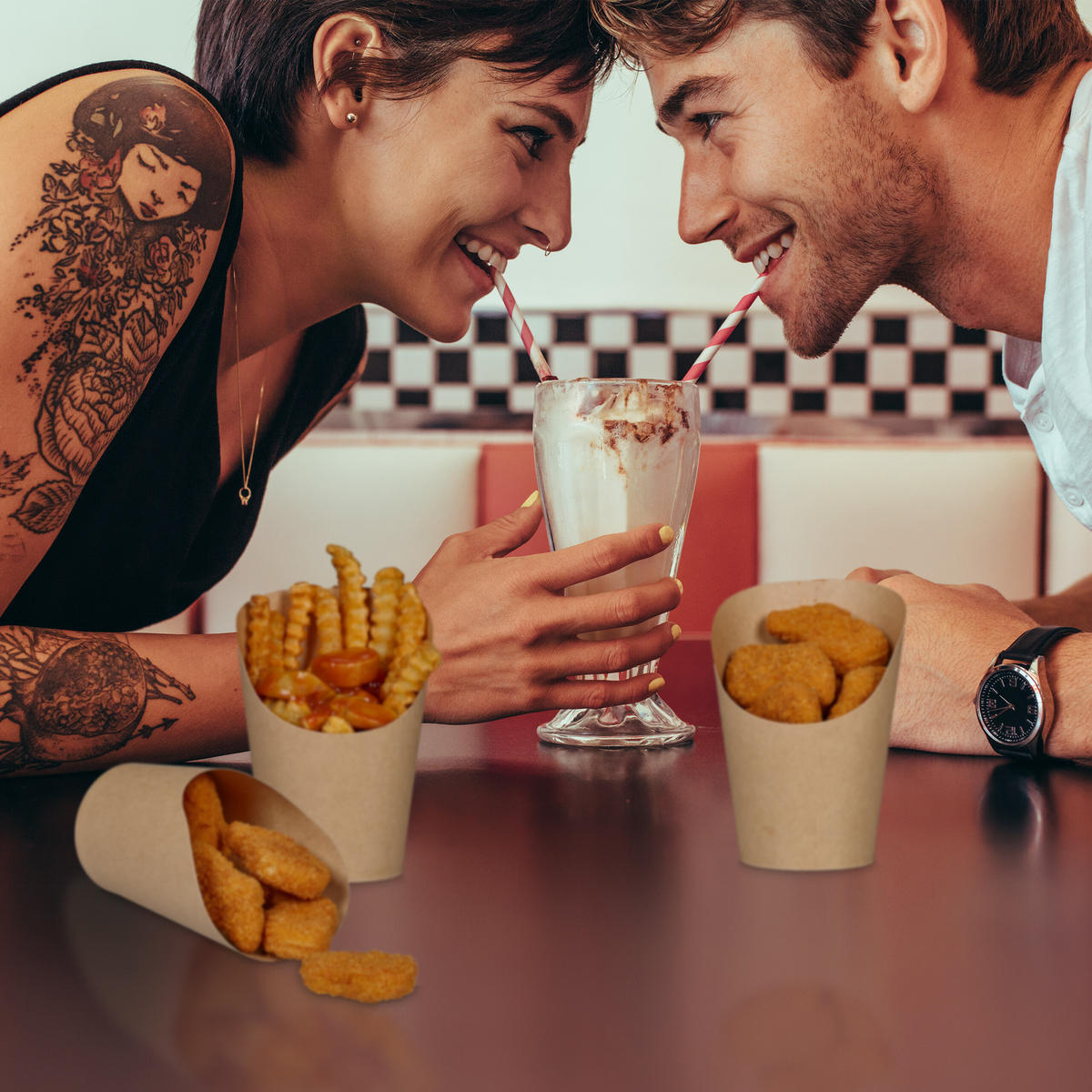 100XKRAFTPAPIEROVÉ poháre - svetlohnedá, plast/papier (6/12/6cm) - Relaxdays