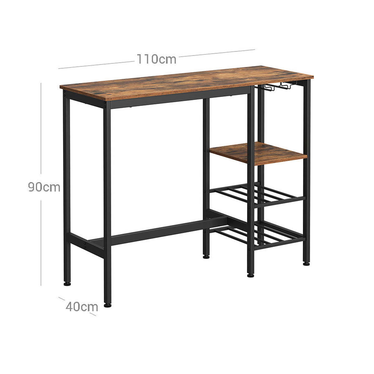 BARTISCH - Braun, Holzwerkstoff (110/40/90cm) - Hansiro