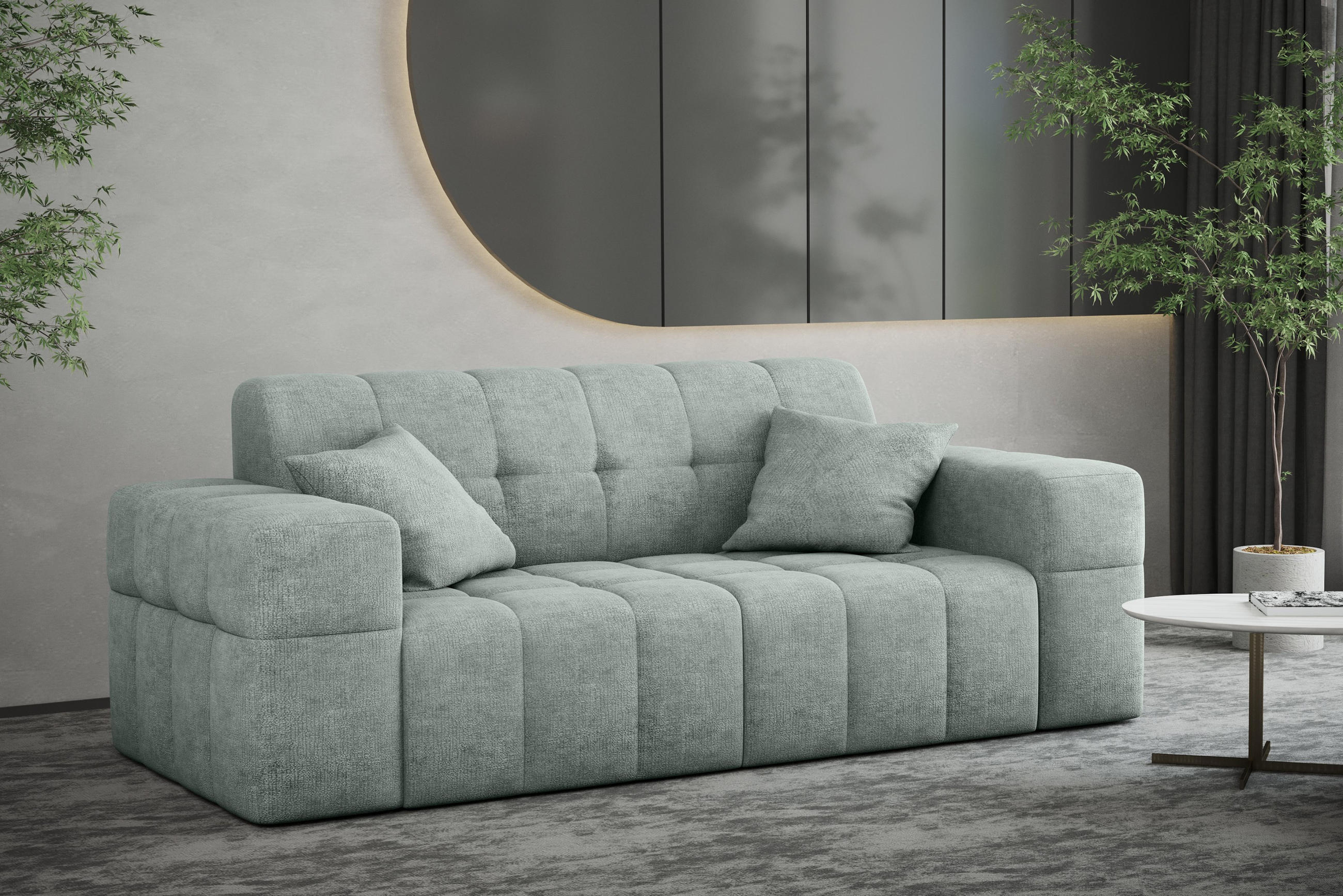 SOFA 2 Sitzer NIMES Stoff Perfect Harmony Mintz - Mintgrün, Holz/Kunststoff (183/82/92cm) - Kaiser Möbel