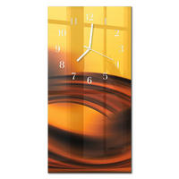 WANDUHR 30x60 cm - Stein - Orange, Glas (30/60/0.4cm) - TULUP