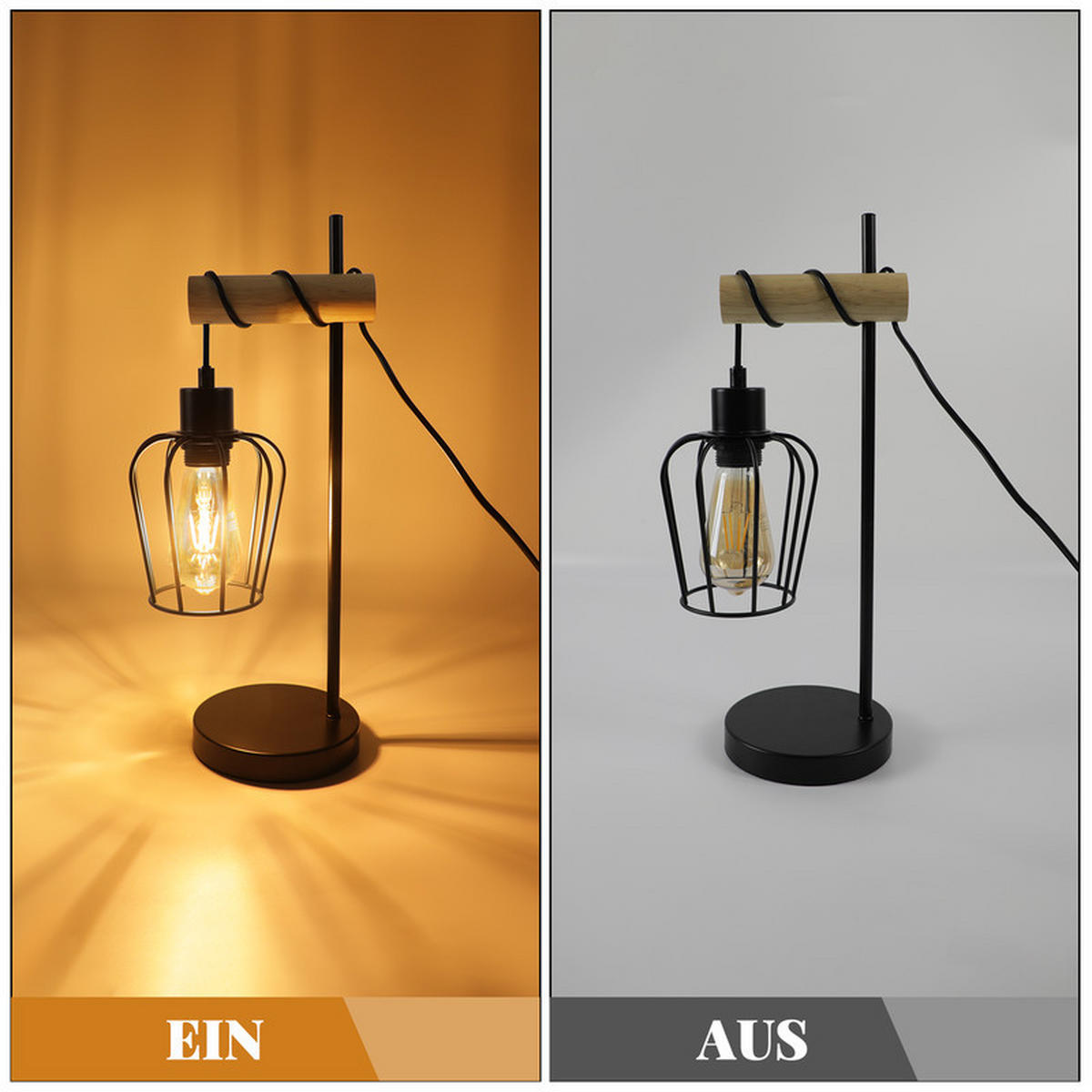 TISCHLEUCHTE BUCH Ⅲ 46/20/15 cm - Braun, Metall (46/20/15cm) - Nettlife