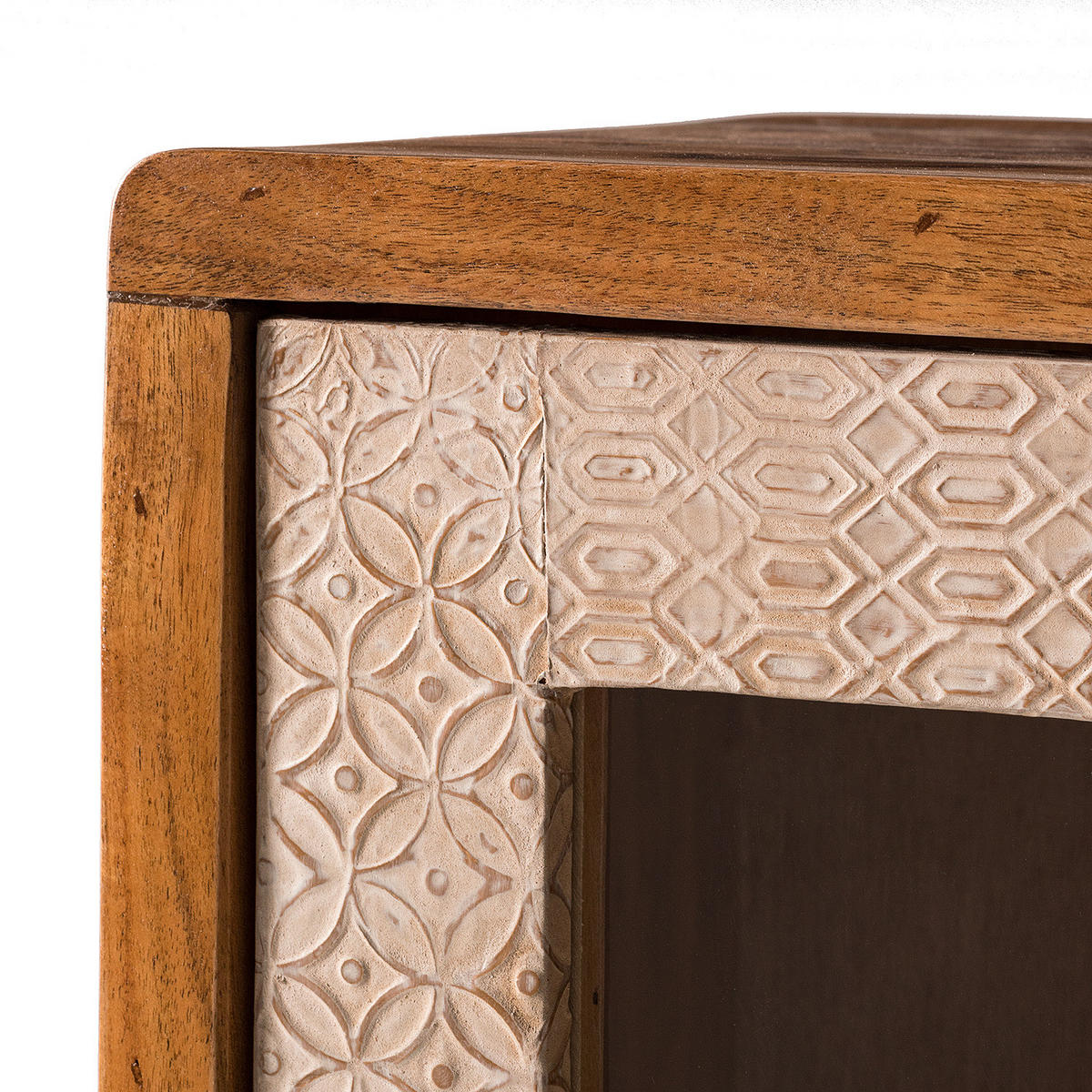 MASSIVER MIDISCHRANK - Akazie massiv - Ecru / Akazie - Akaziefarben, Holz/Metall (38/137/30cm) - home24