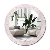 SPIEGEL Rund Ø 70 cm mit Aufdruck - Pink, Glas (70/70/0.4cm) - Wallfluent