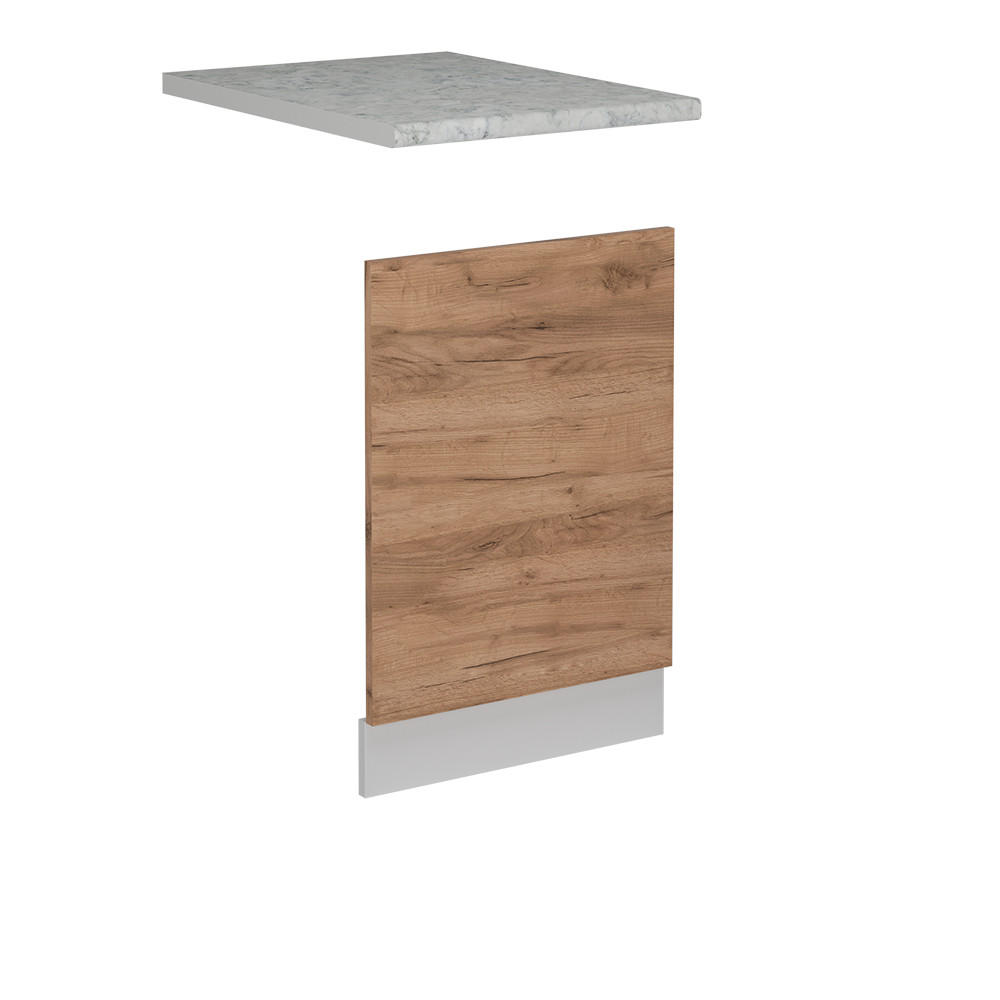FRONTBLENDE R-Line Goldkraft Eiche 45 cm AP Marmor - Eiche Wotan/Weiß, Holzwerkstoff (45/57.2/1.6cm) - Vicco
